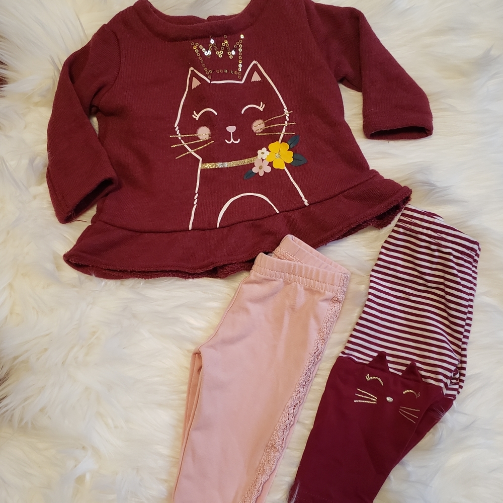 Carter's outfit sz 3 months, shirt and 2 pants